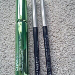 Clinique High Impact Black Mascara/(2) Quickliner Intense Black - NWT